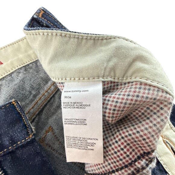 Tommy Hilfiger Mens Heritage Bootcut Denim Jeans Size 36x34 Dark Wash Streetwear - Picture 8 of 8